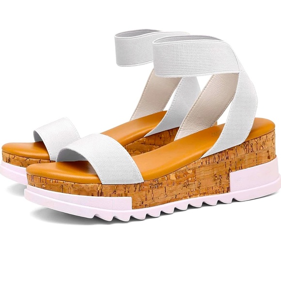katliu Women's Wedge Platform Sandals
Elastic Ankle Strap Cork Platform size 9 - Picture 1 of 7
